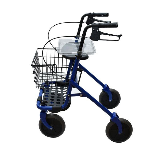 Durable Steel Rollator With Shopping Basket