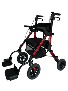  Hot sells Europe style Aluminum lightweight rollator walker with seat and footrest for disabled and erdely