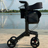 Hot sells Europe style Carbon Fiber light weight Rollator walker with seat and footrest for Disabled And Seniors 