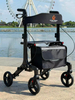 Hot sells Europe style Carbon Fiber light weight Rollator walker with seat and footrest for Disabled And Seniors 
