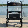Hot sells Europe style Carbon Fiber light weight Rollator walker with seat and footrest for Disabled And Seniors 